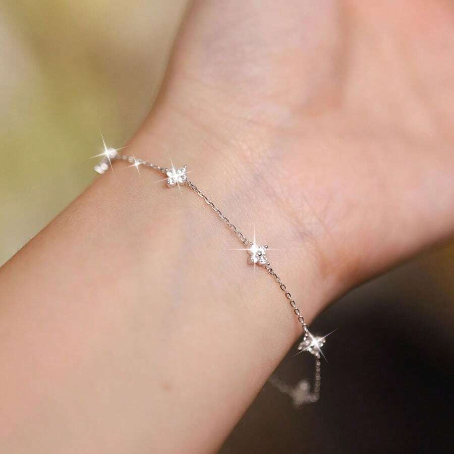 Luxury Gifts Jewelry & Watches Namfleg Mostar - 방수 실버톤 도금 지르코니아 꽃 펜던트