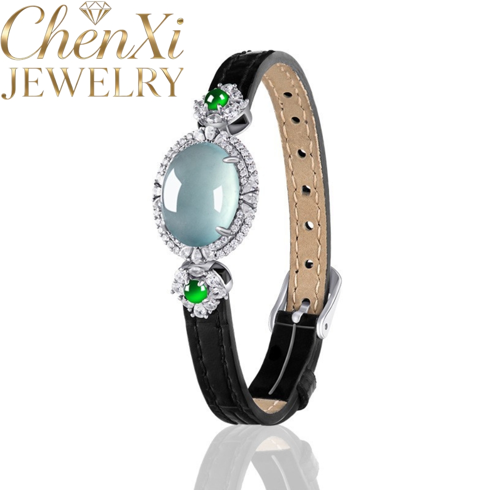 Fine Jewelry Watches Women - 고급 천연 A급 블루 워터 제이디트