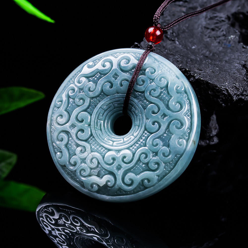 Luxury Gifts Jewelry & Watches Namfleg Mostar - 천연 버마산 경옥 꽃 펜던트 목걸이