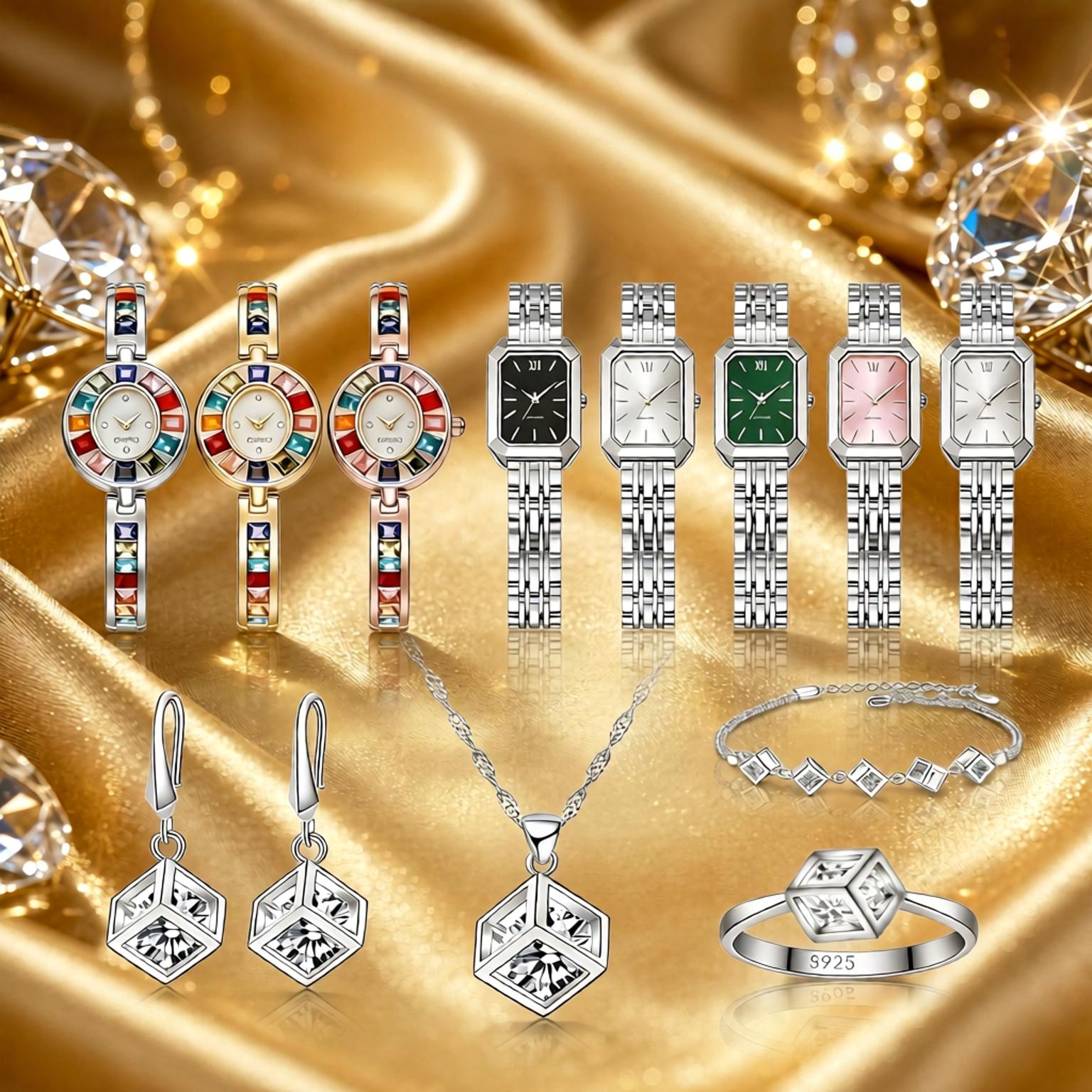 Best Jewelry Watches For Women - 절묘한 925 스털링 실버 기하학 크리스탈