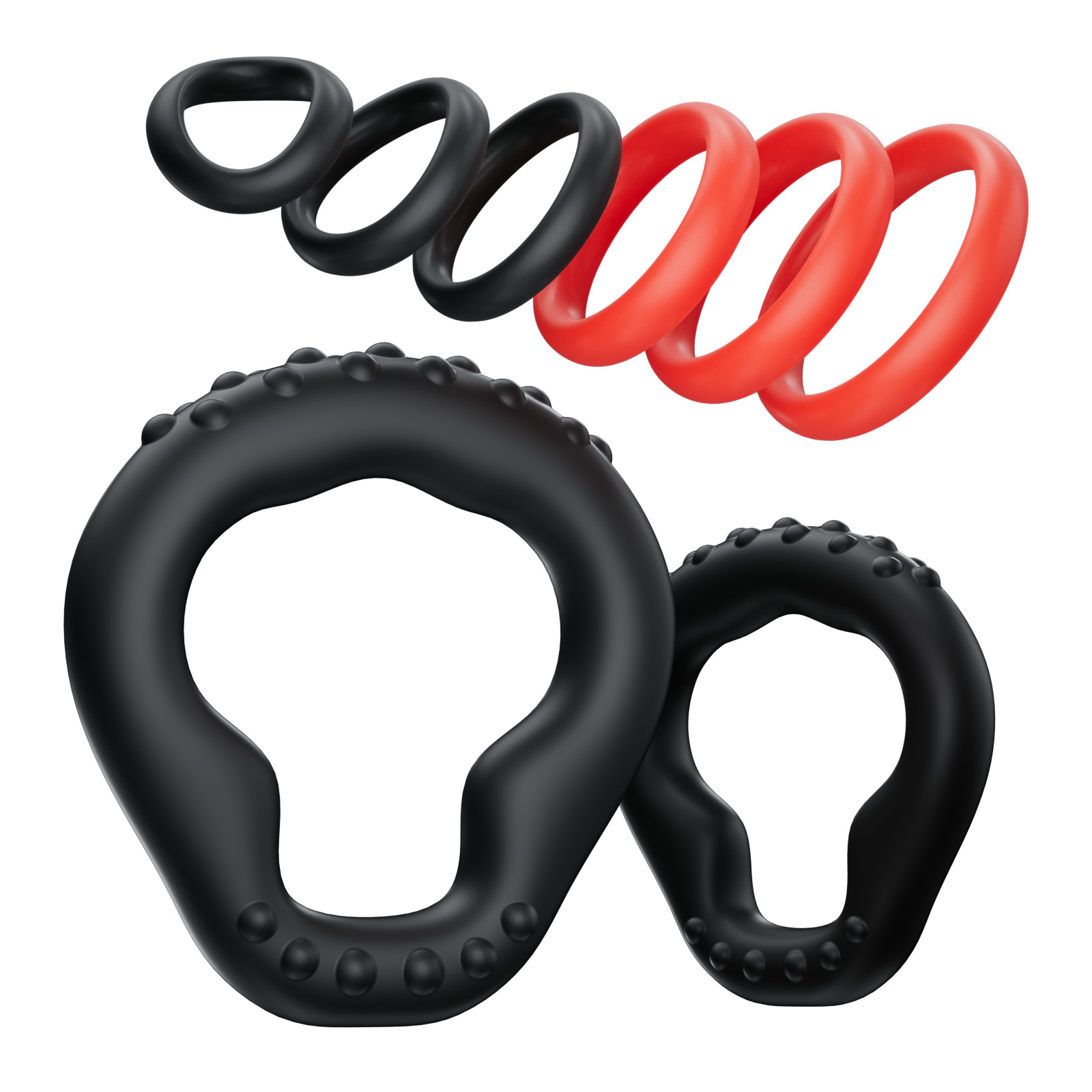 Couple Ring Set - KUSHOR 8개입 실리콘 페니스 링 세트,