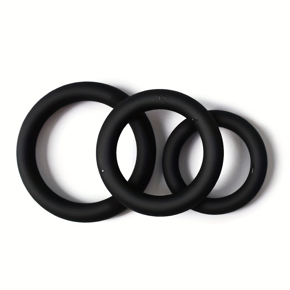 Couple Ring Set - 3개 세트 실리콘 페니스 링, 지연