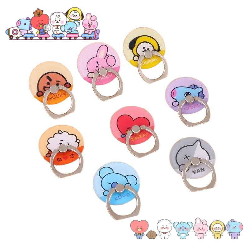 Couple Ring Set - BT21 만화 귀여운 강력 접착식 폰
