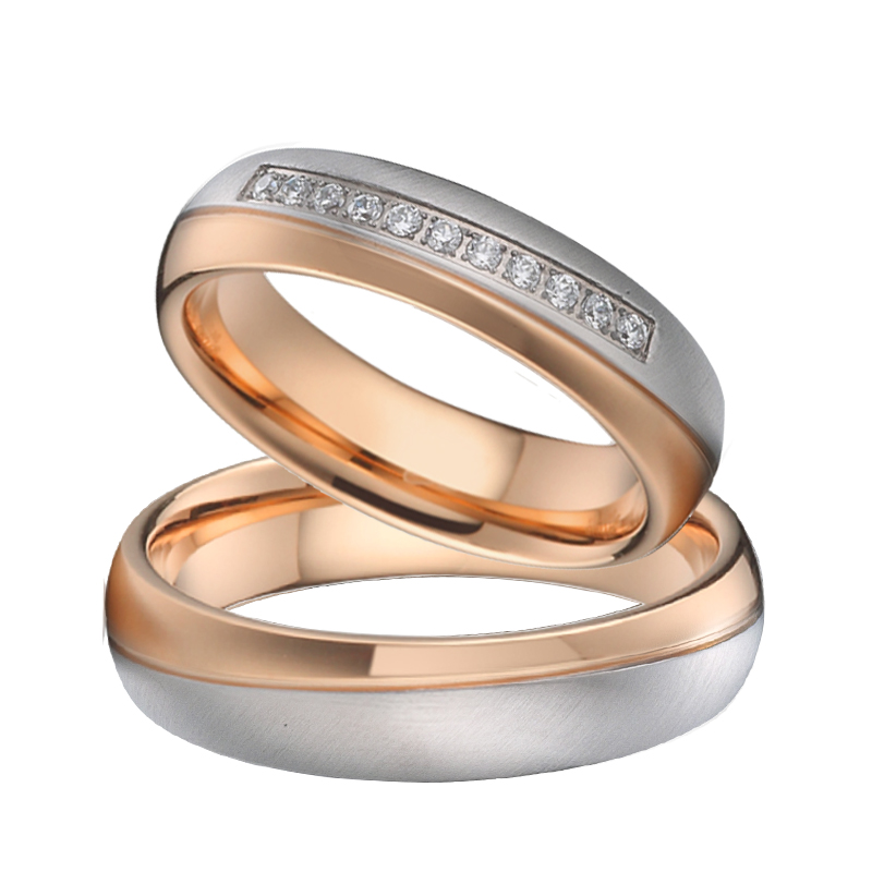 Couple Ring Set - 디자이너 수제 18K 로즈 골드 도금