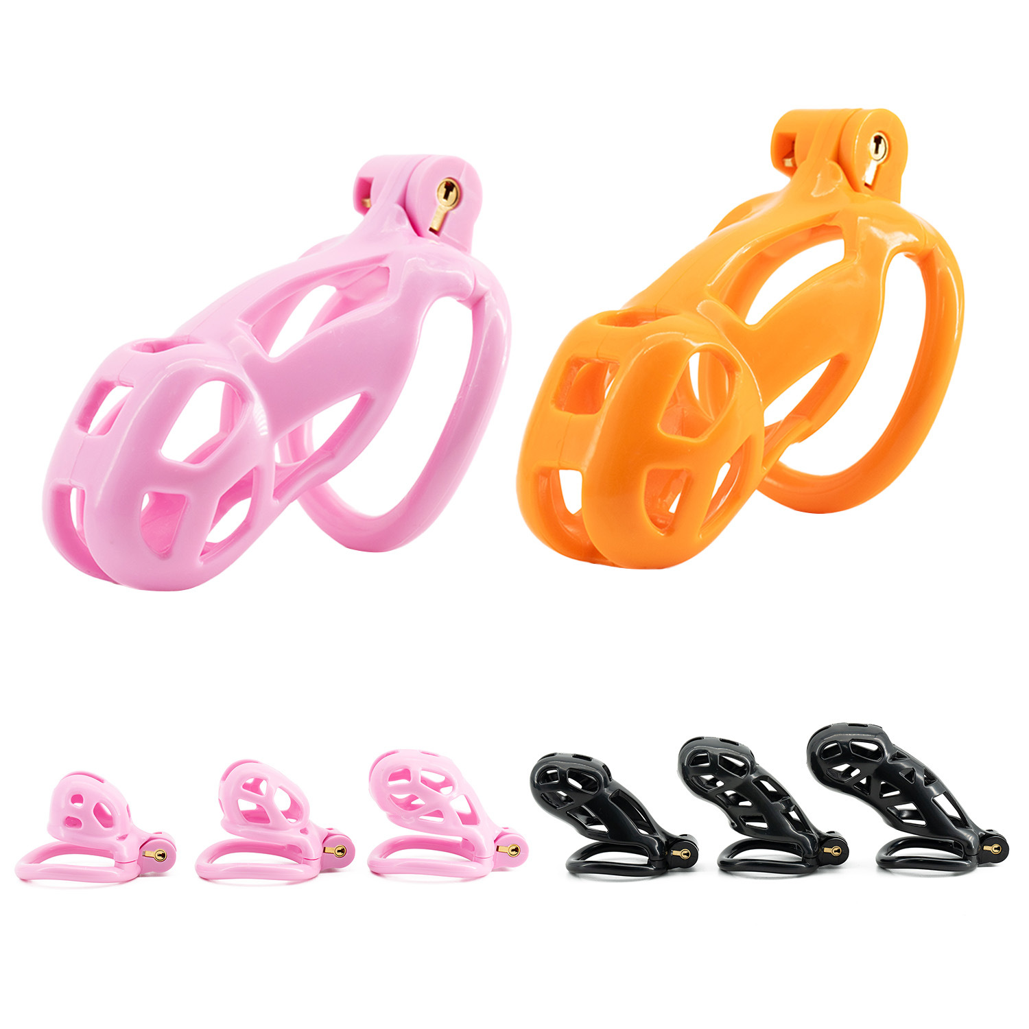 Couple Ring Set - 6 크기 CB 나일론 순결 케이지