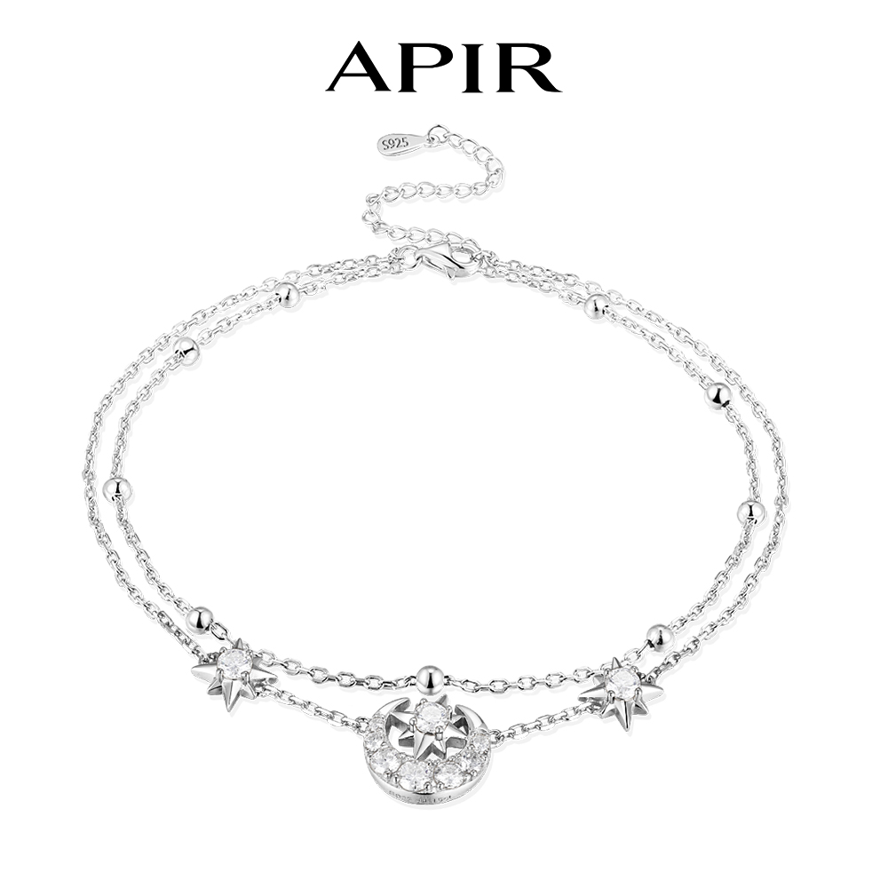 Anklet Foot Chain - APIR 스파클링 모이사나이트 스타 문 앵클릿