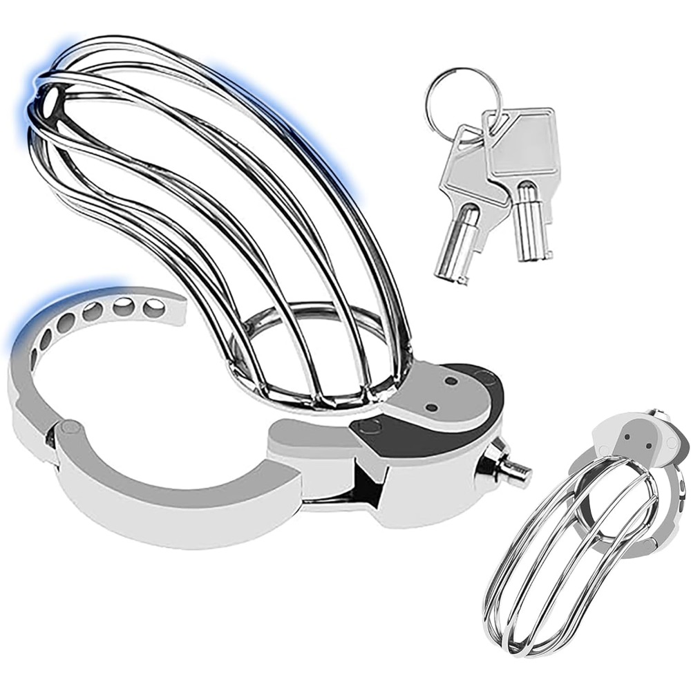 Couple Ring Set - 푸시 잠금 조정 가능한 순결 장치