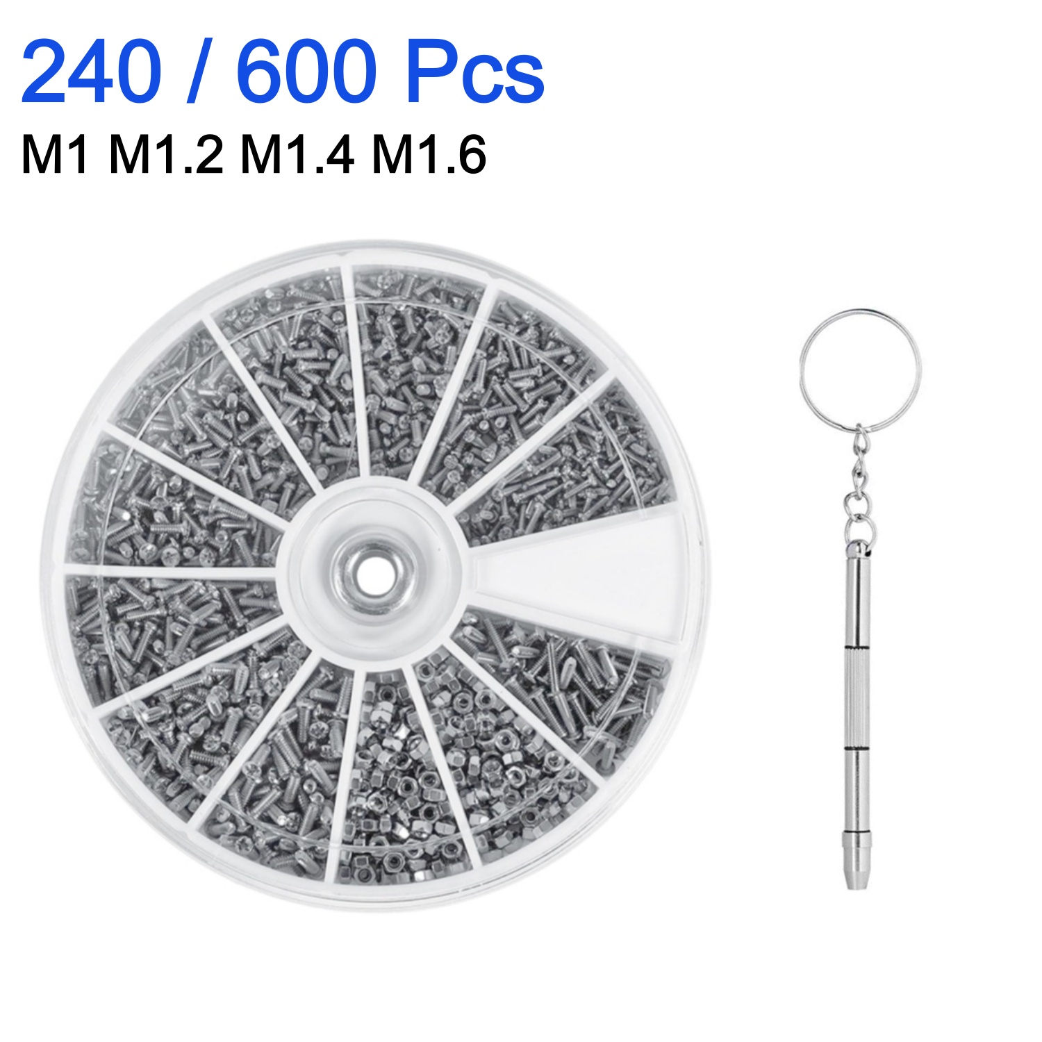 Watch Repair Tool Kit - 240/600Pcs 소형 나사 너트 드라이버 세트,