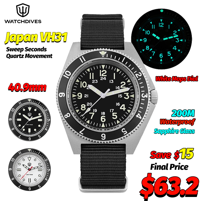 Jewellery Watches - Watchdives WD1972 쿼츠 시계 사파이어 빛나는