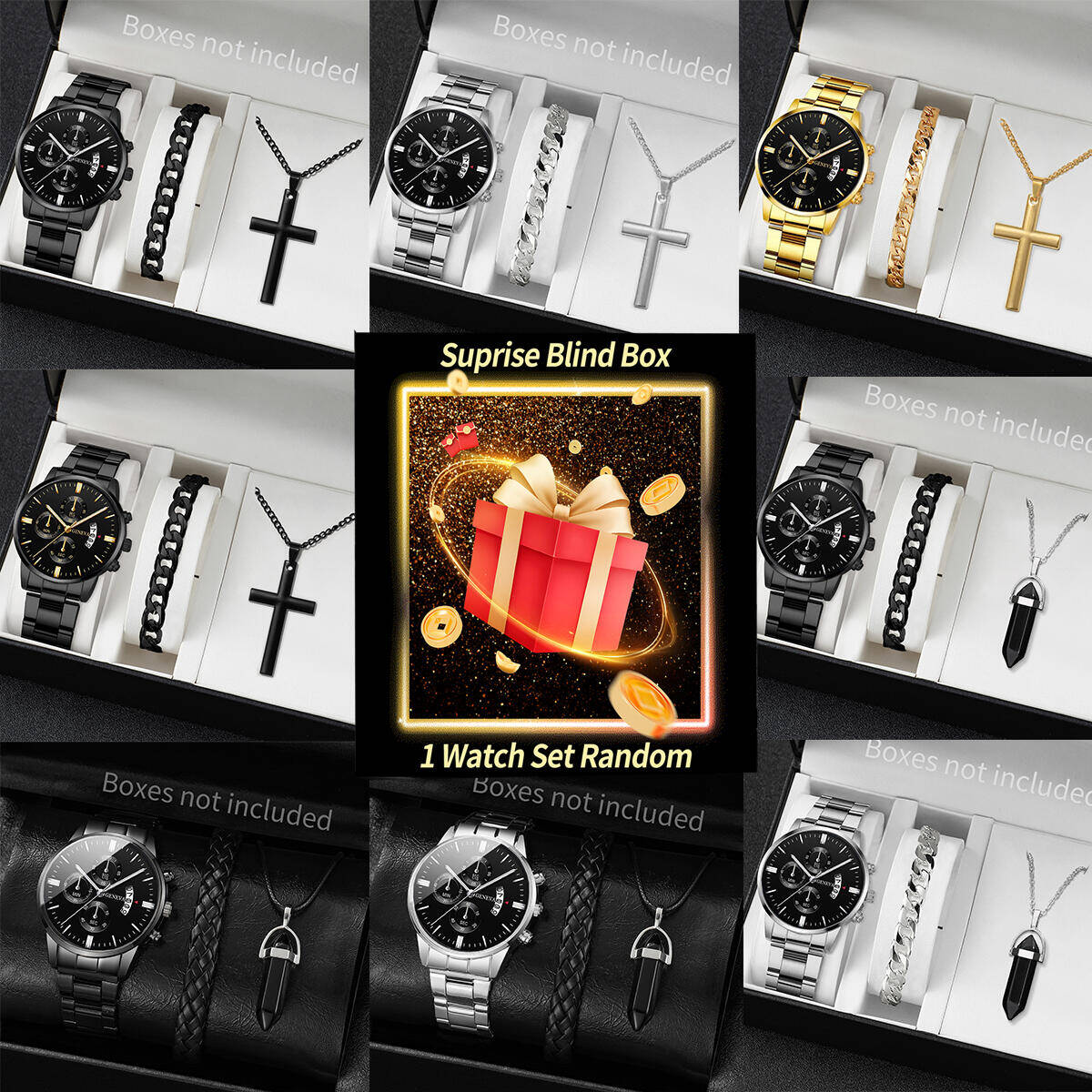 Jewellery Watches - 서프라이즈 미스터리 시계 블라인드 박스-3개/세트 패션