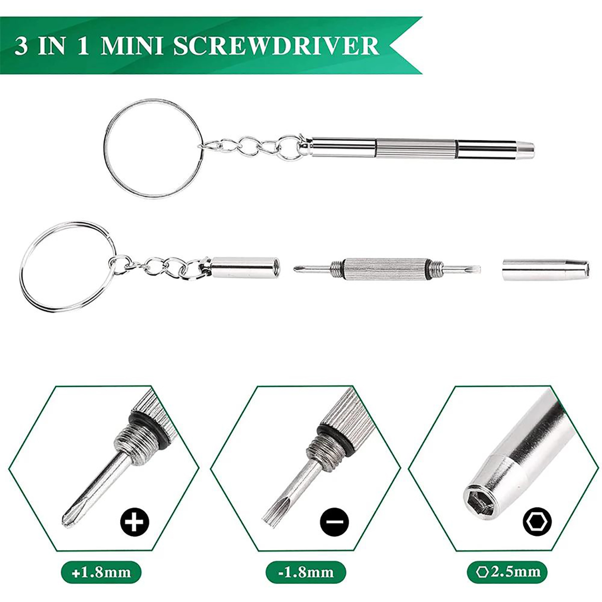 Watch Repair Tool Kit - 1/2/10pcs 미니 3 in1 스크루 드라이버