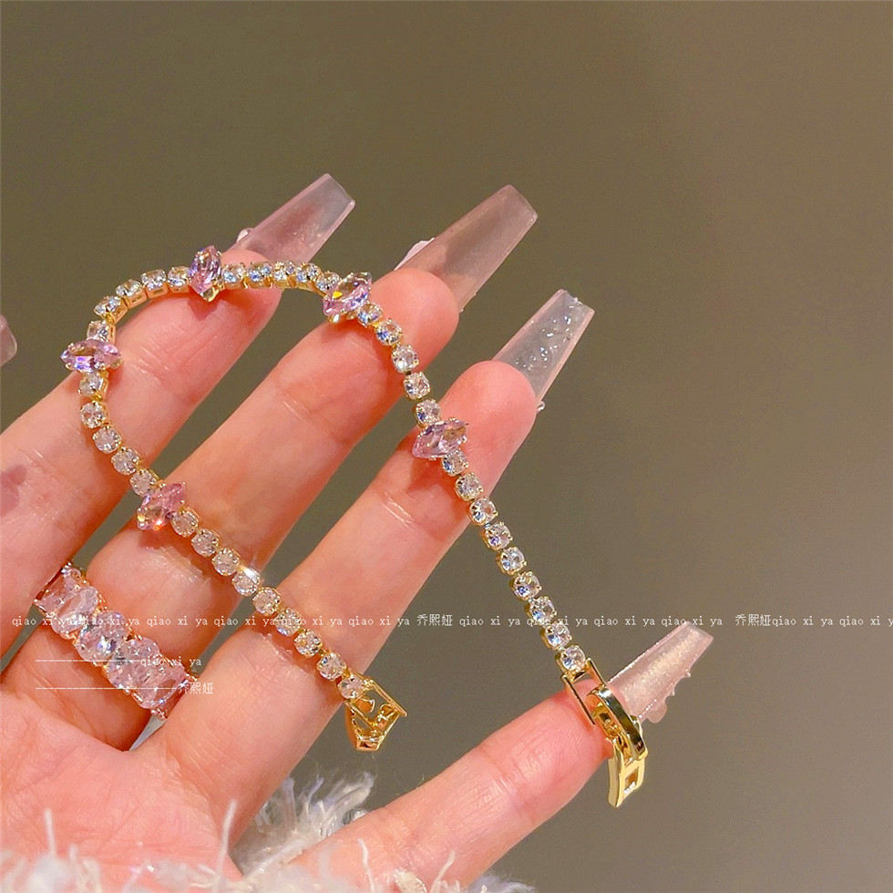 핑크 전체 Diamand 지르콘 팔찌 인스타그램 스타일 - Best Jewelry Watches For Women 리뷰 및 가격