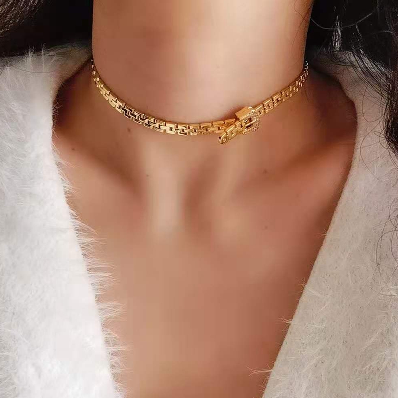 황동 18K 골드 시계 밴드 매듭 초커 목걸이, 여성용 - Fine Jewelry Watches Women 리뷰 및 가격