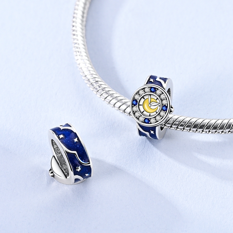 925 스털링 실버 스타 문 워치 참 비즈 여성용 오리 - Fine Jewelry Watches Women 리뷰 및 가격