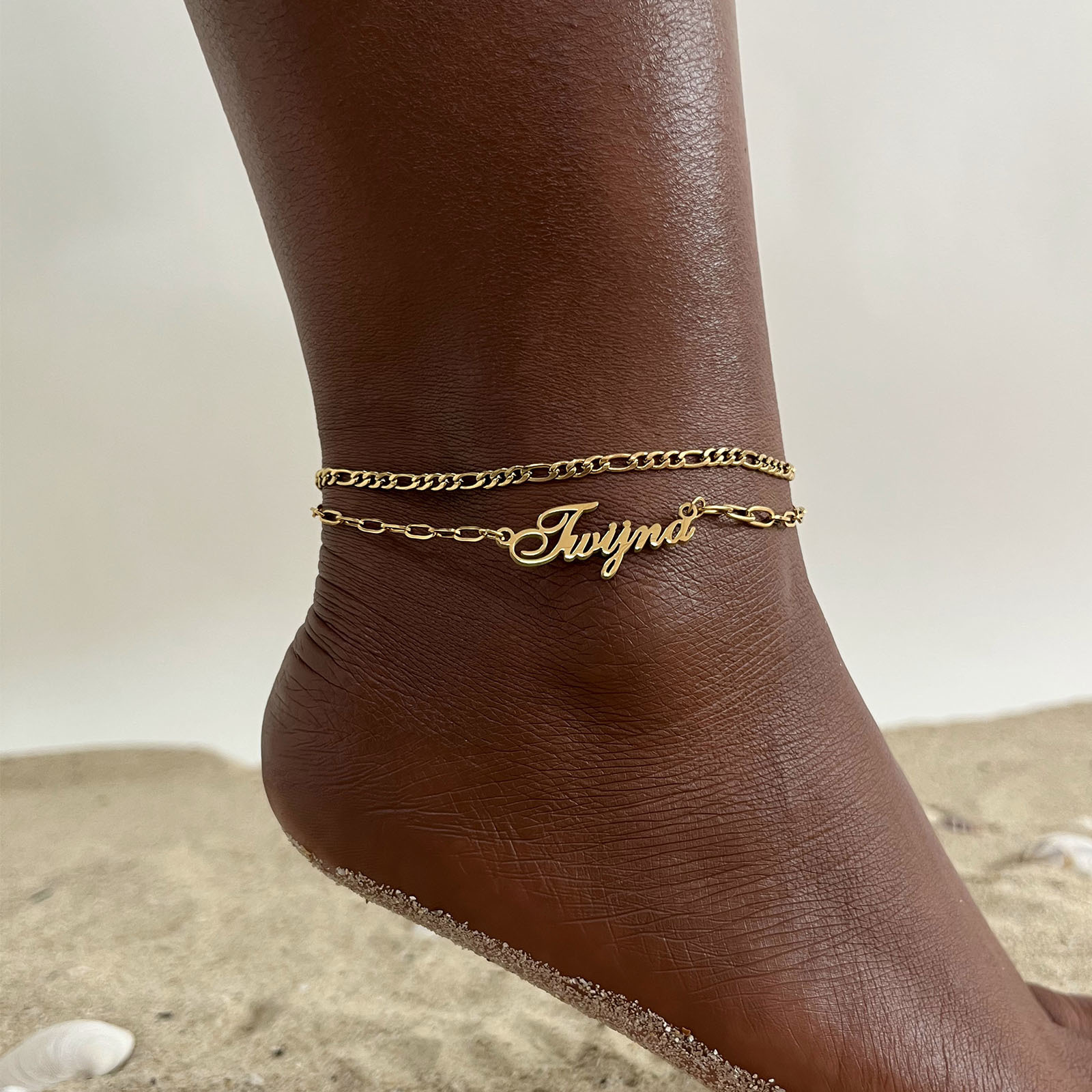 Vnox 여성용 맞춤형 이름 발찌, 골드 컬러, 스테인 - Anklet Foot Chain 리뷰 및 가격