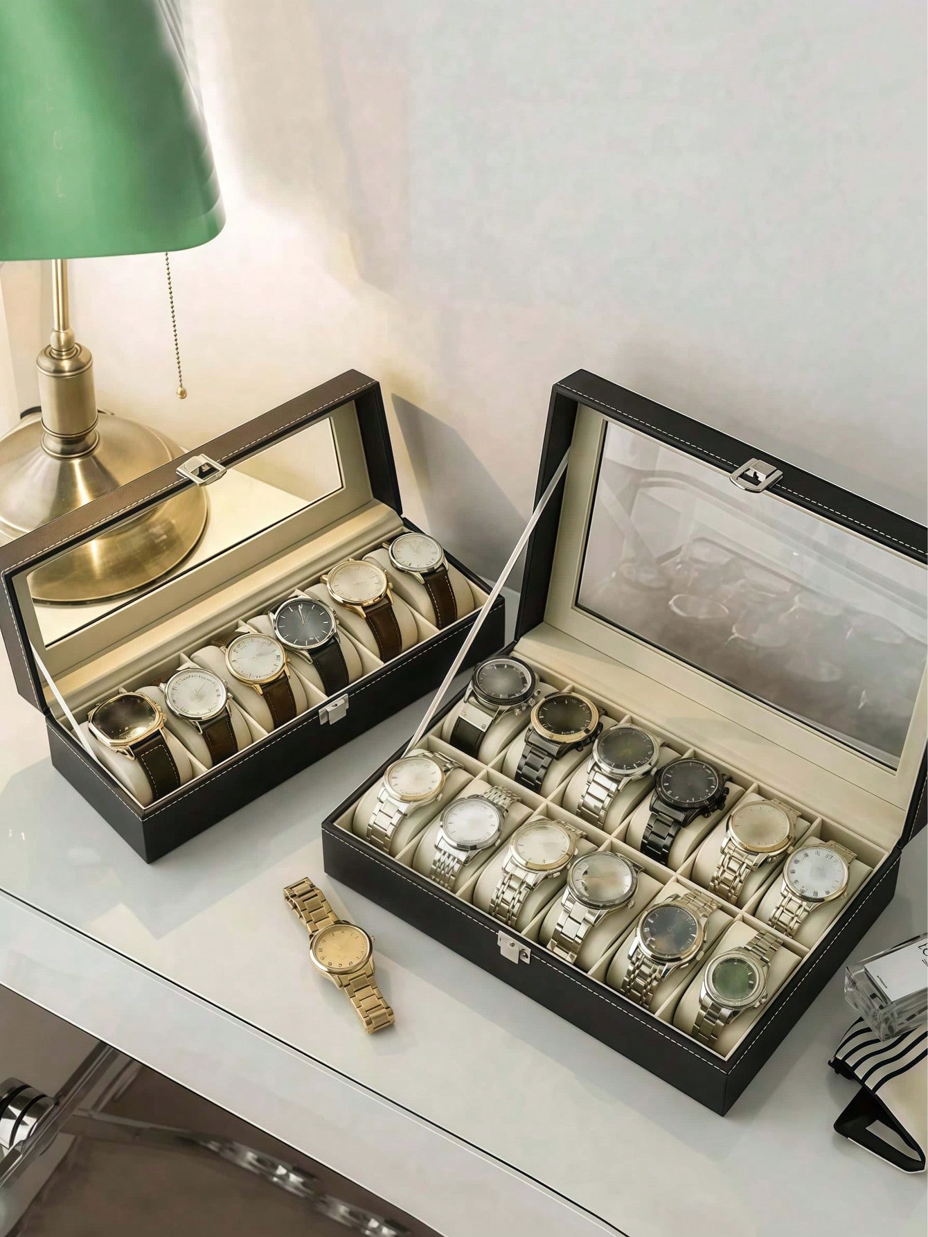 잠금장치가 있는 가죽 시계 상자, 대용량 시계 진열 케 - Jewelry Style Watches 리뷰 및 가격