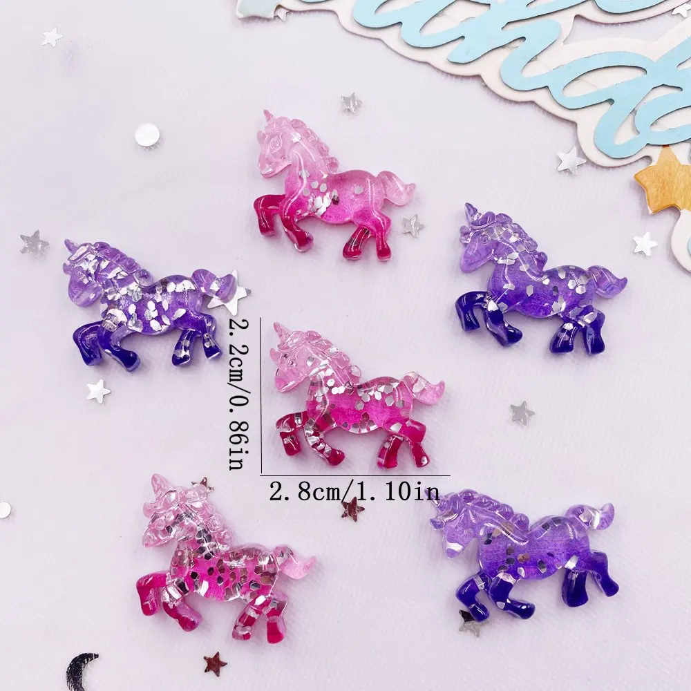 6PCS 다채로운 수지 반짝이 3D 유니콘 말 플랫 백 - Paradise Jewelry & Watches Dolphin Mall 리뷰 및 가격