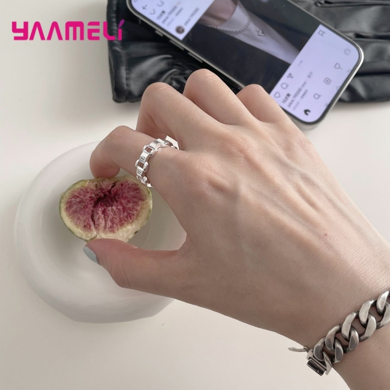 여성을위한 925 실버 시계 체인 반지 남성 패션 크리 - Fine Jewelry Watches Women 리뷰 및 가격