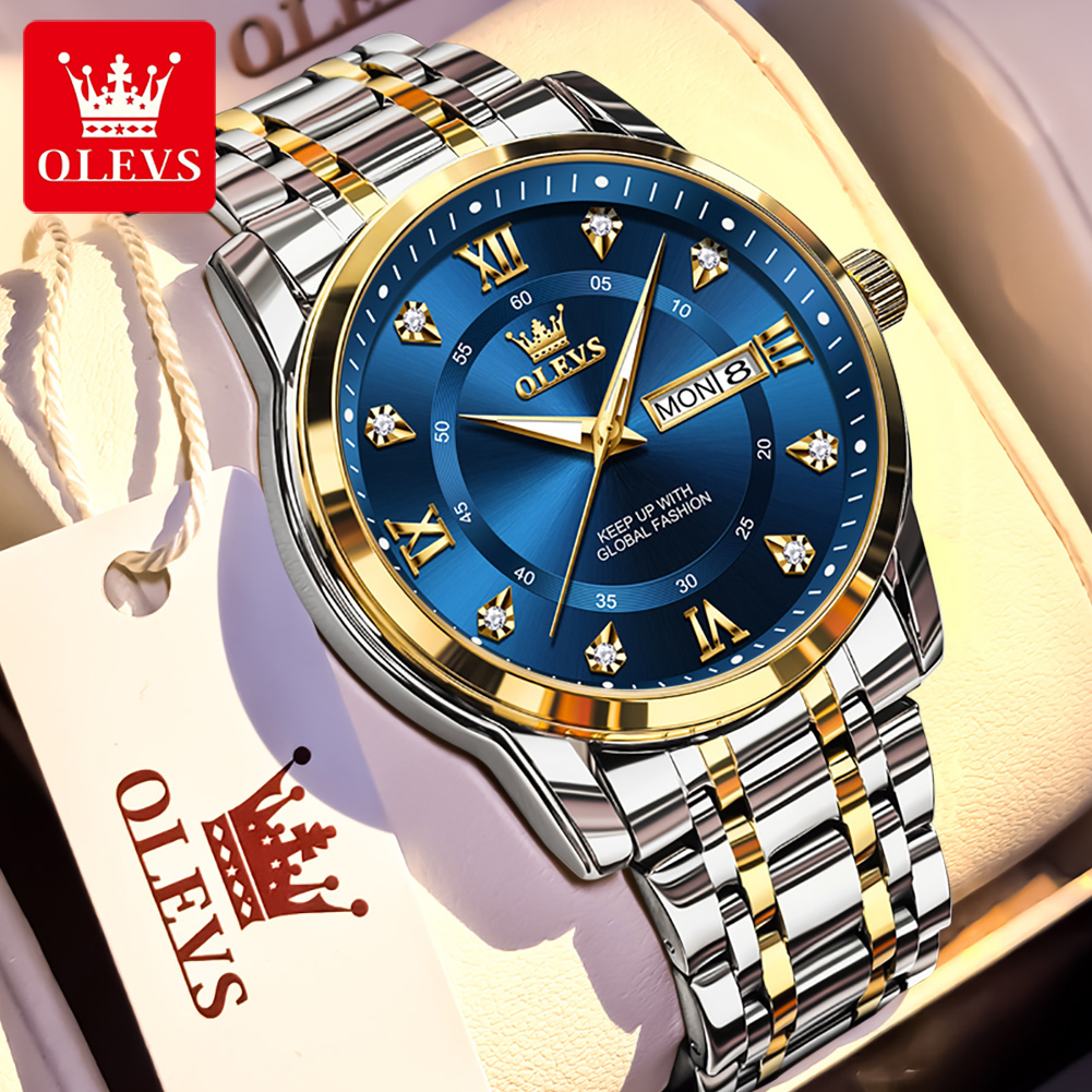 OLEVS 브랜드 패션 남성용 시계 스테인레스 스틸 방 - Jewelry Style Watches 리뷰 및 가격