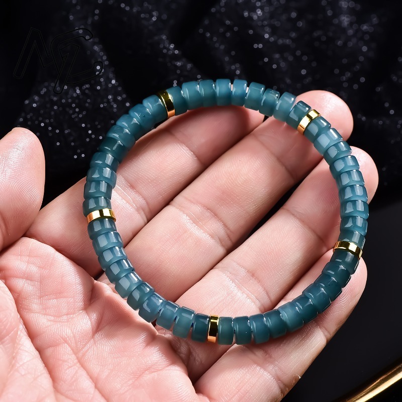 천연 비취 블루 워터 주판 비즈 스페이서 팔찌 고급 품 - Luxury Gifts Jewelry & Watches Namfleg Mostar 리뷰 및 가격