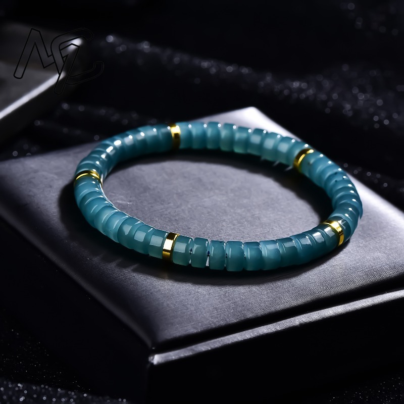 천연 비취 블루 워터 주판 비즈 스페이서 팔찌 고급 품 - Luxury Gifts Jewelry & Watches Namfleg Mostar 리뷰 및 가격