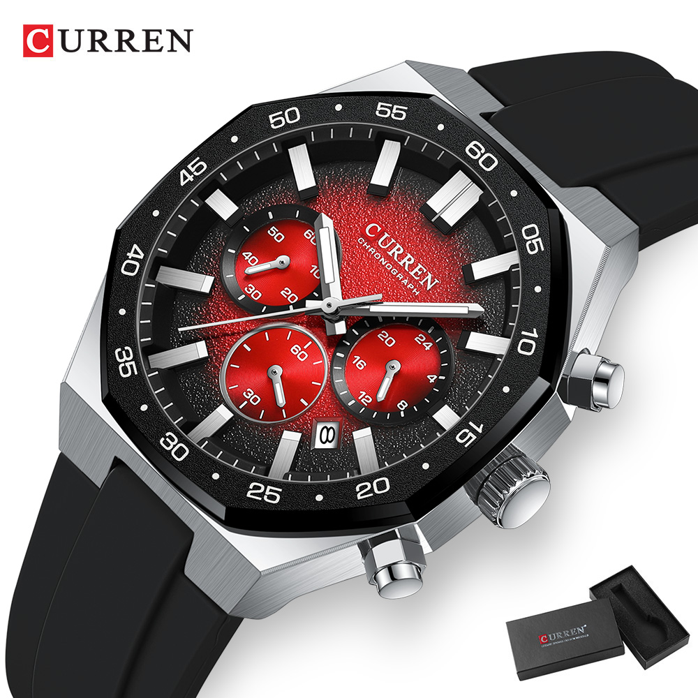 커렌 패션 캐주얼 남성 스포츠 시계 크로노그래프 실리콘 - Jewellery Watches 리뷰 및 가격