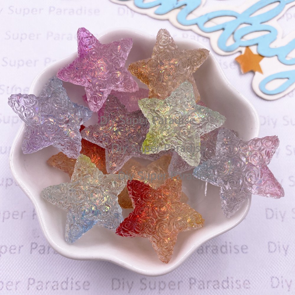 10PCS 수지 클리어 캔디 컬러 다채로운 로즈 스타  - Paradise Jewelry & Watches Dolphin Mall 리뷰 및 가격