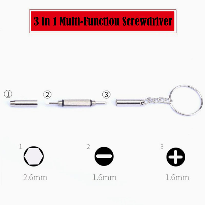 3 in 1 안경 드라이버, 시계 수리 키트(열쇠고리  - Watch Repair Tool Kit 리뷰 및 가격