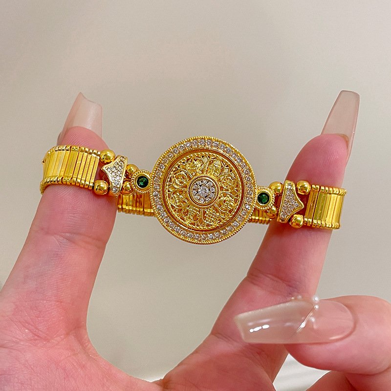 클래식 중국 스타일 다이아몬드 장식 원형 팔찌 고급스럽 - Fine Jewelry Watches Women 리뷰 및 가격