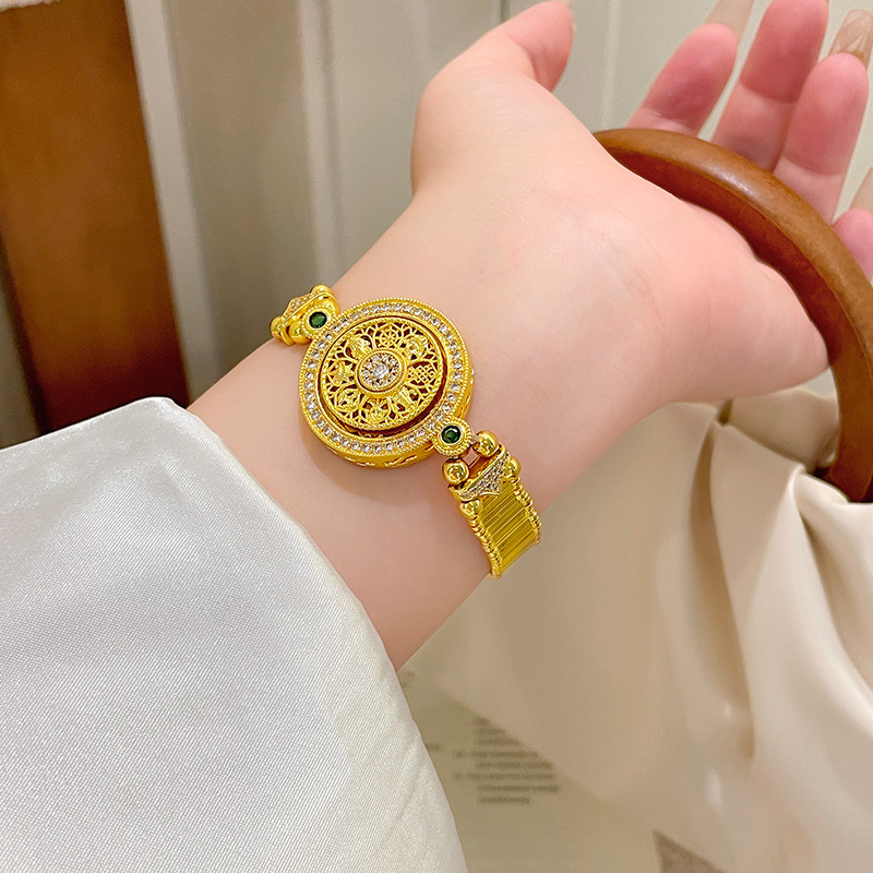 클래식 중국 스타일 다이아몬드 장식 원형 팔찌 고급스럽 - Fine Jewelry Watches Women 리뷰 및 가격