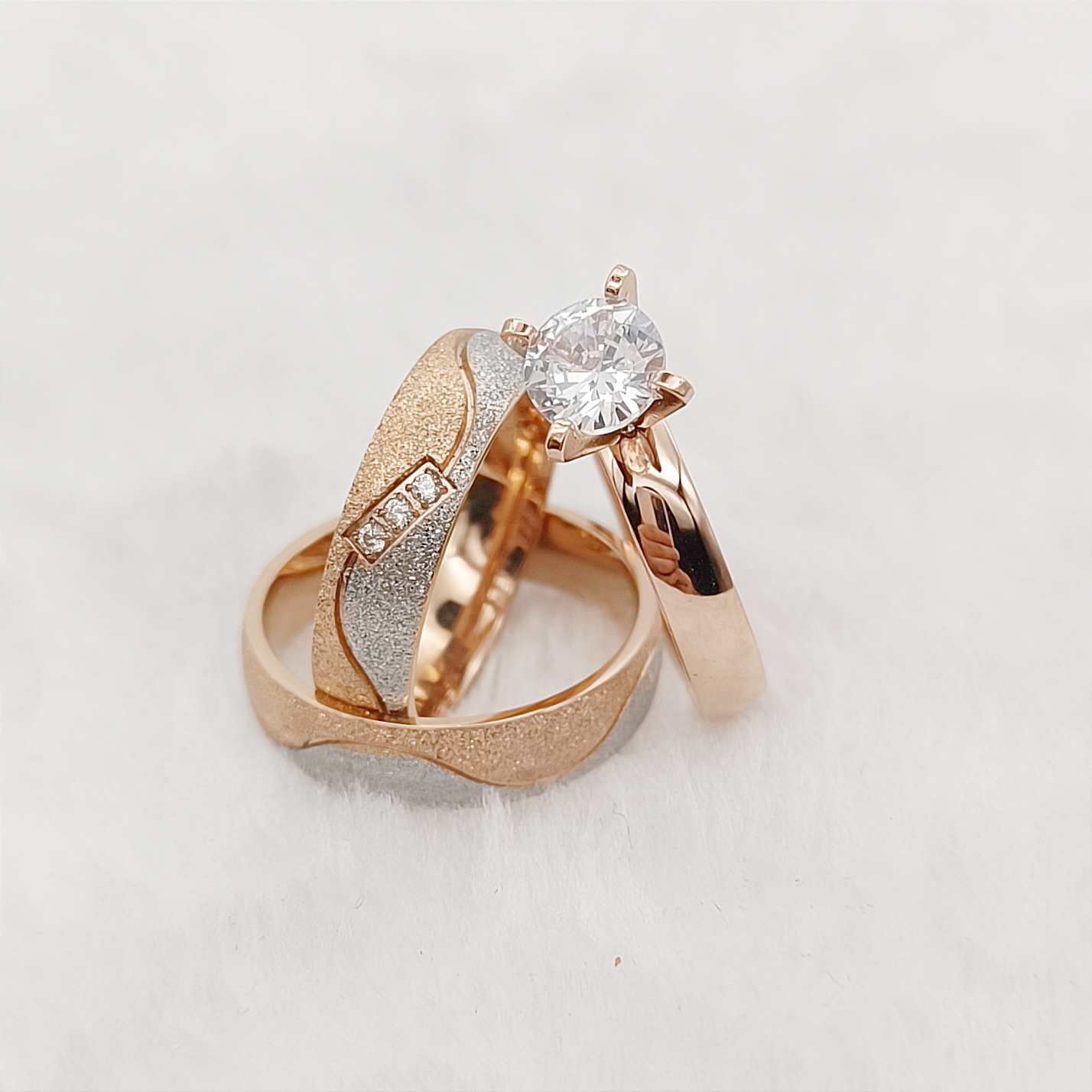 제안 3pcs 결혼 약속 웨딩 약혼 반지 남성 여성을위 - Couple Ring Set 리뷰 및 가격