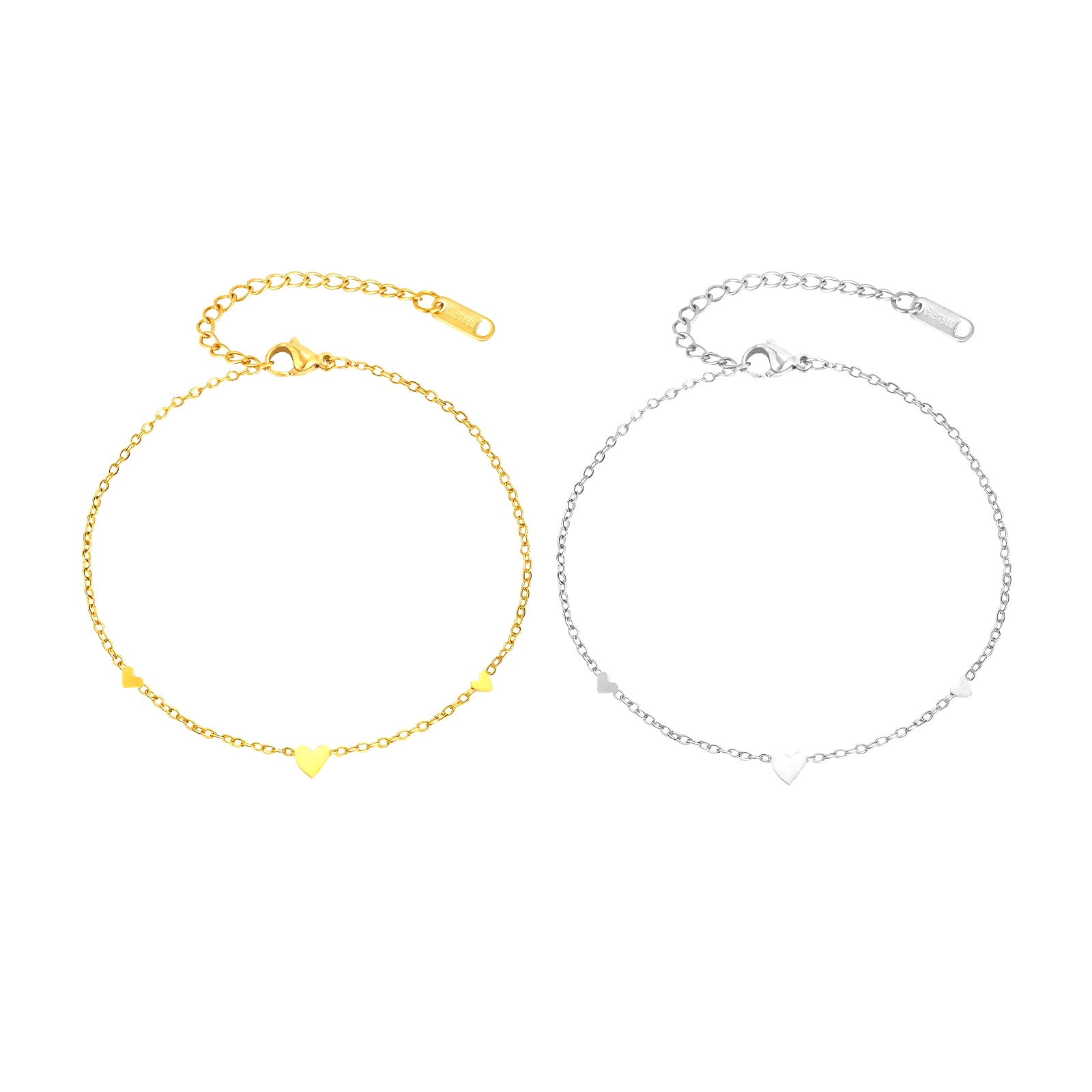 여성용 스테인레스 스틸 하트 발찌, 금도금 섬세한 발찌 - Jc Jewelry & Watches 리뷰 및 가격