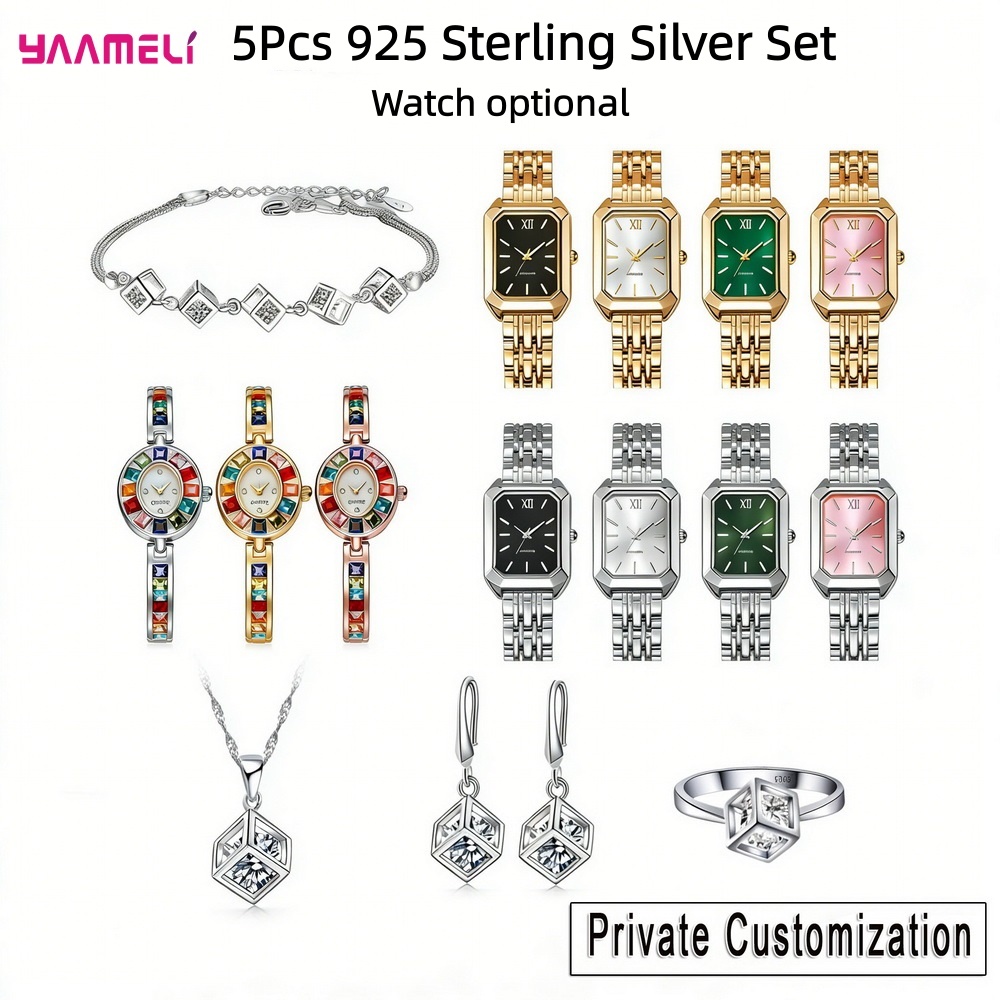 Luxuriou 925 스털링 실버 기하학 크리스탈 지 - Best Jewelry Watches For Women 리뷰 및 가격