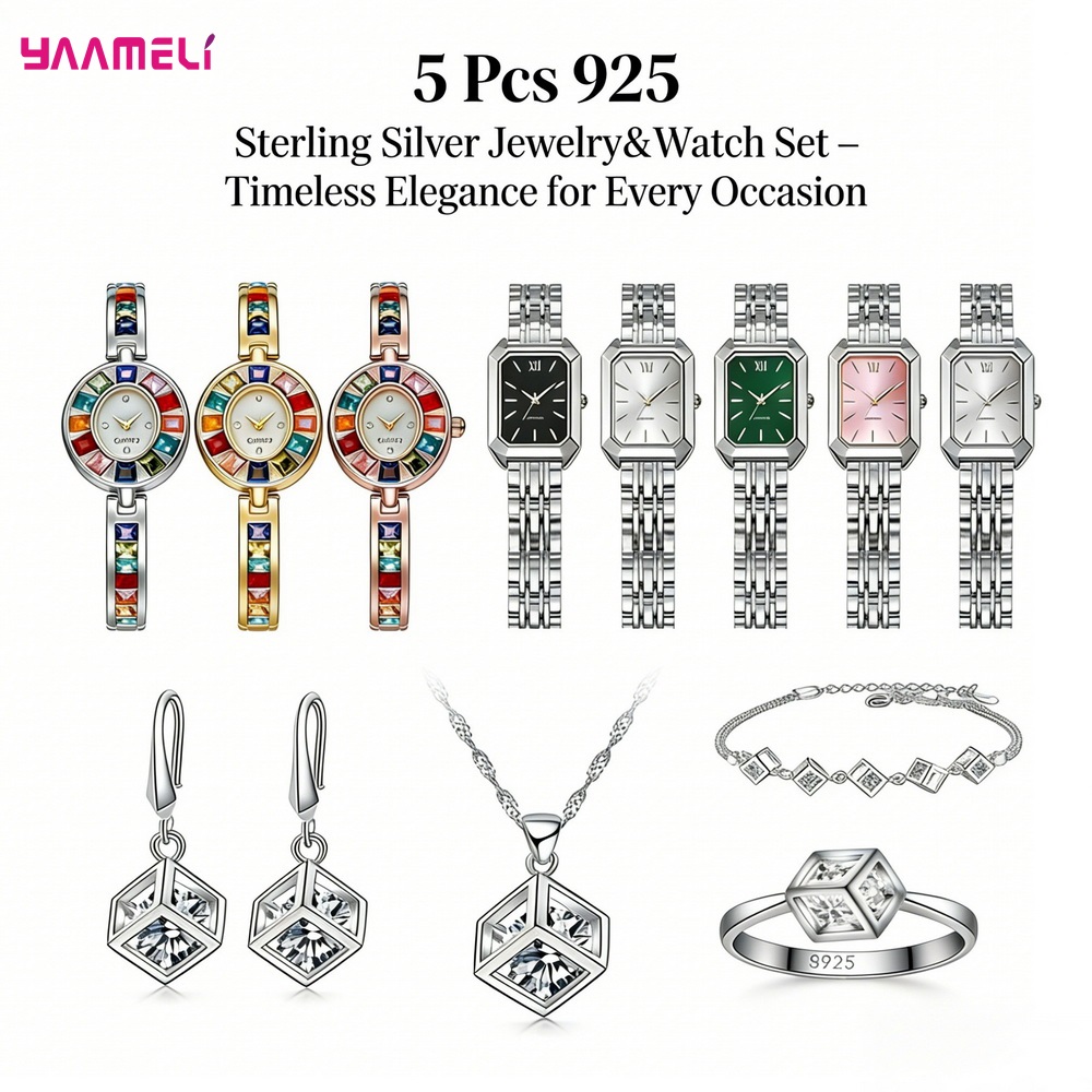 Luxuriou 925 스털링 실버 기하학 크리스탈 지 - Best Jewelry Watches For Women 리뷰 및 가격