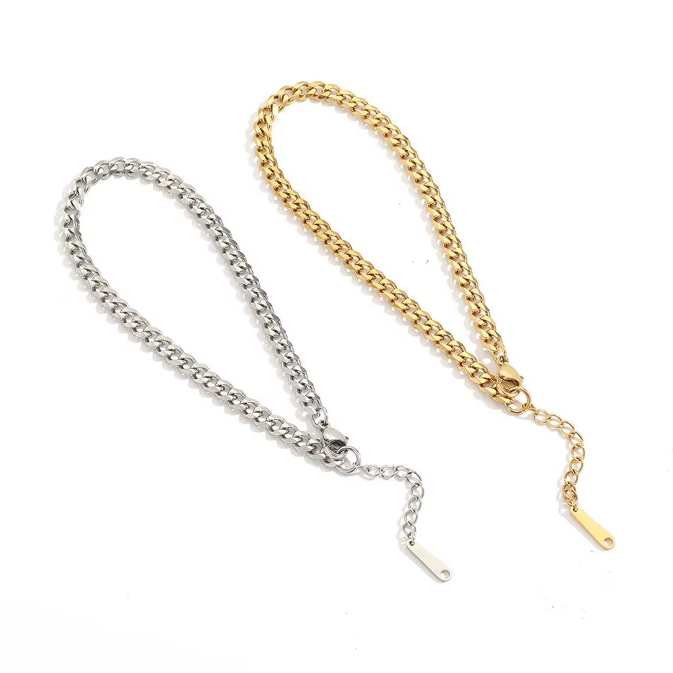 남녀공용 4MM 스테인리스 스틸 심플 쿠반 체인 발찌  - Anklet Foot Chain 리뷰 및 가격