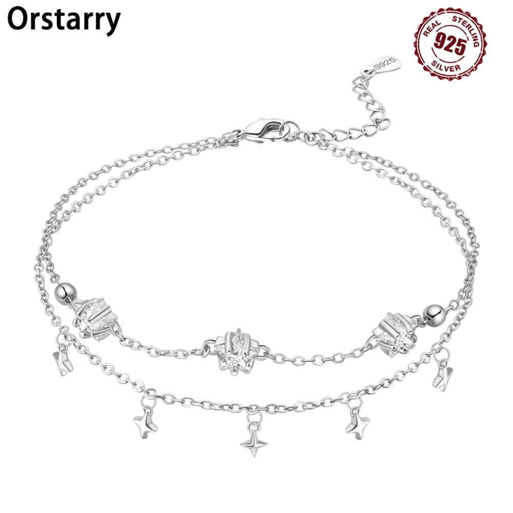 Orstarry S925 스털링 실버 여름 더블 스타  - Anklet Foot Chain 리뷰 및 가격