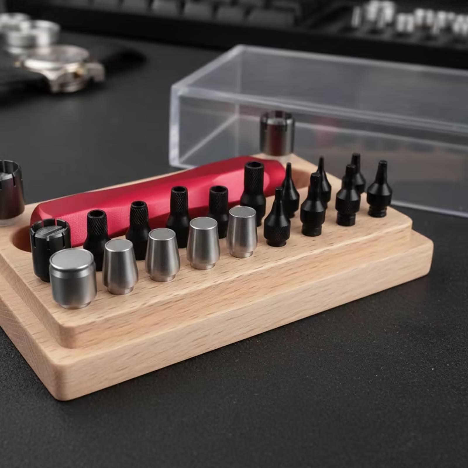 완벽한 시계 수리 키트, 빨간색 손잡이와 나무 정리함이 - Watch Repair Tool Kit 리뷰 및 가격